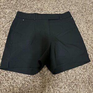 White House Black Market The 5' Short Size 4 Solid Black Cotton Blend Neutral